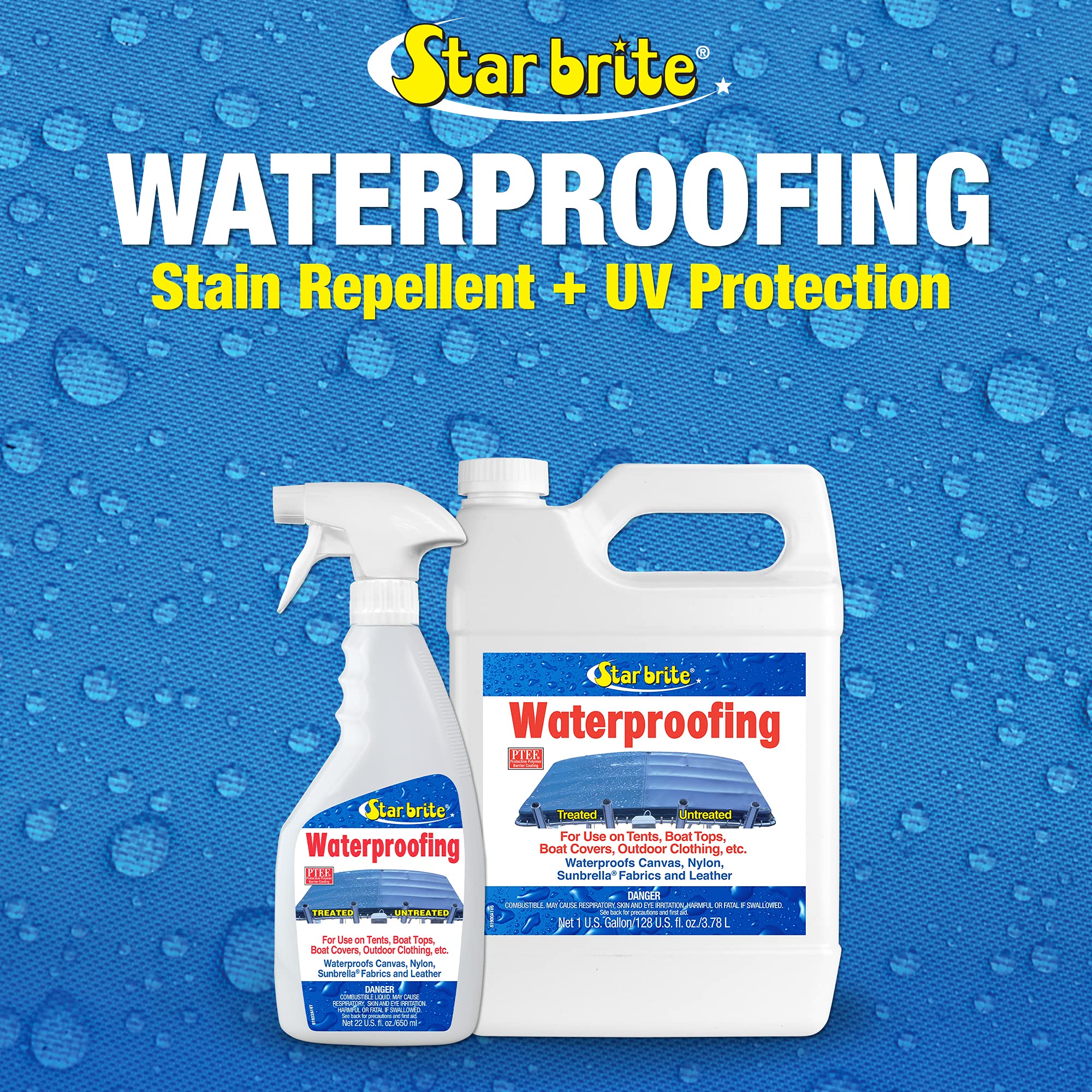 STAR BRITE 081922XX Fabric Waterproofer with Stain Repellent and UV Protection - 22 oz.