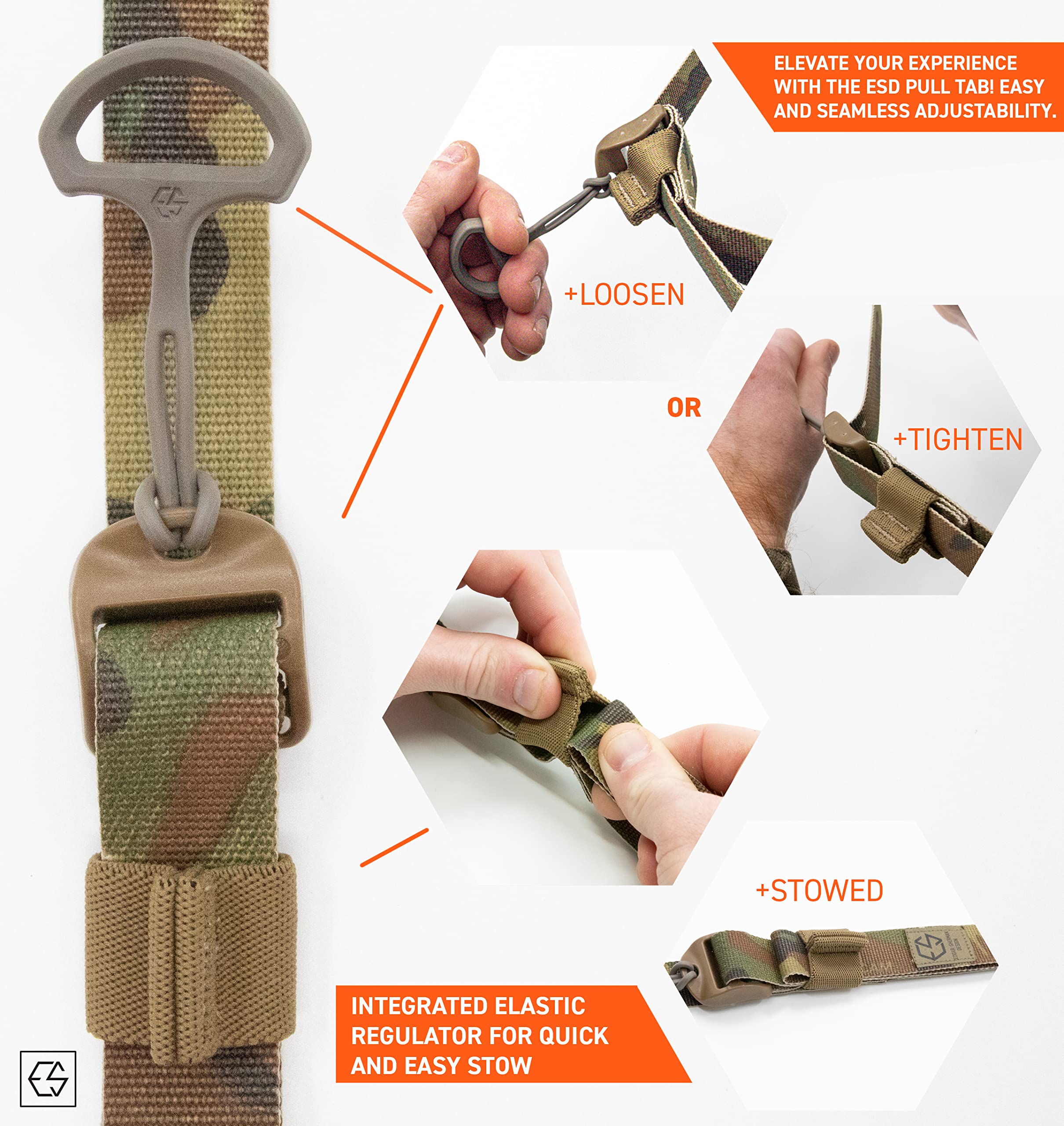 Edgar Sherman Design ESD Sling Tactical Rifle Sling | Two-Point | Mil-Spec | Quick Adjust | Lightweight | Integrated Elastic Retention | Trusted by Special Operations | USA Made (Ranger Green/Black)