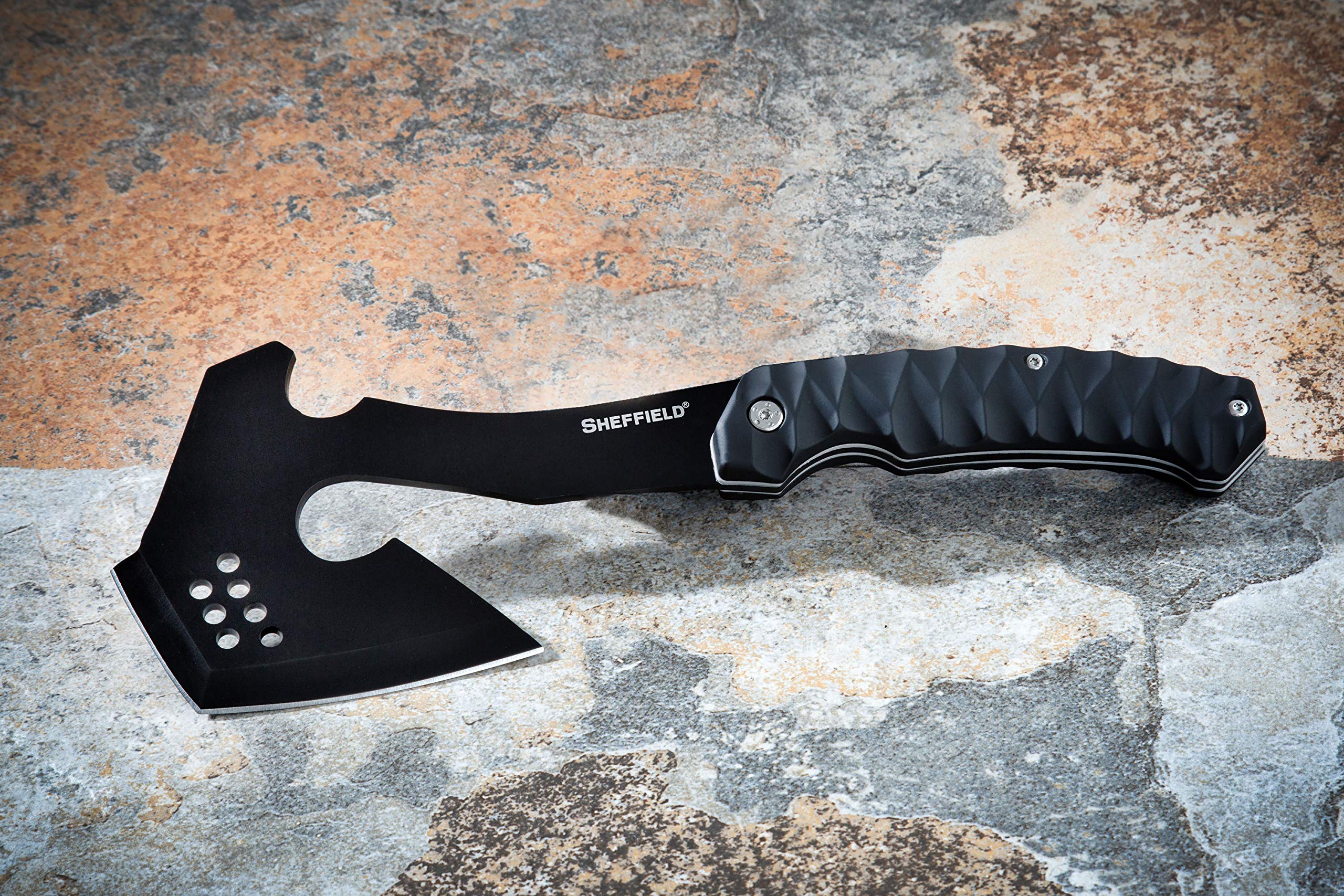 Sheffield 12153 Standoff Tactical Tomahawk with Sheath, Survival Hatchet Lightweight, Hatchet Camping Survival, Hand Hatchets, Axe Throwing Hatchet