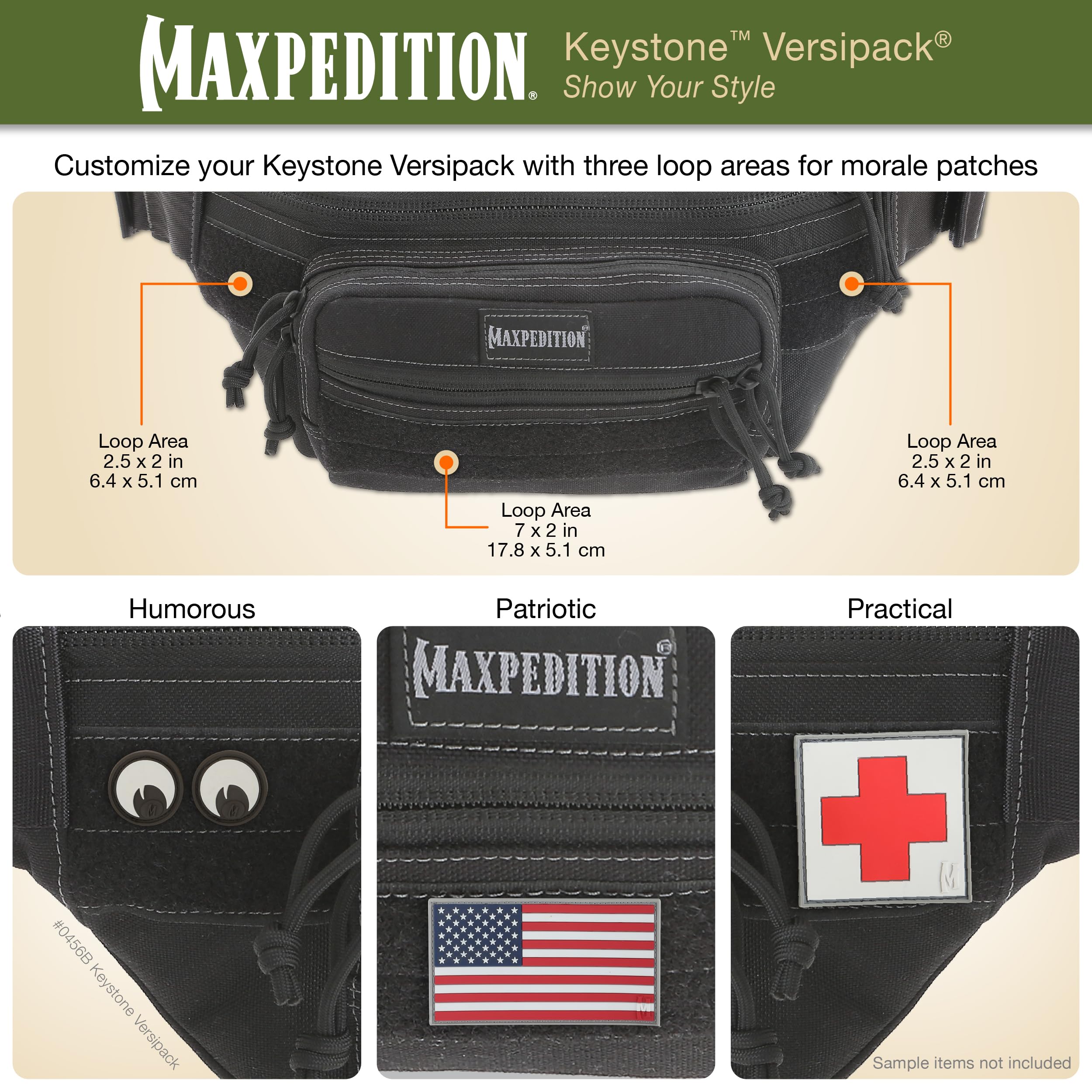 Maxpedition Keystone Versipack (0456B, Black) Tactical EDC Waist Pack