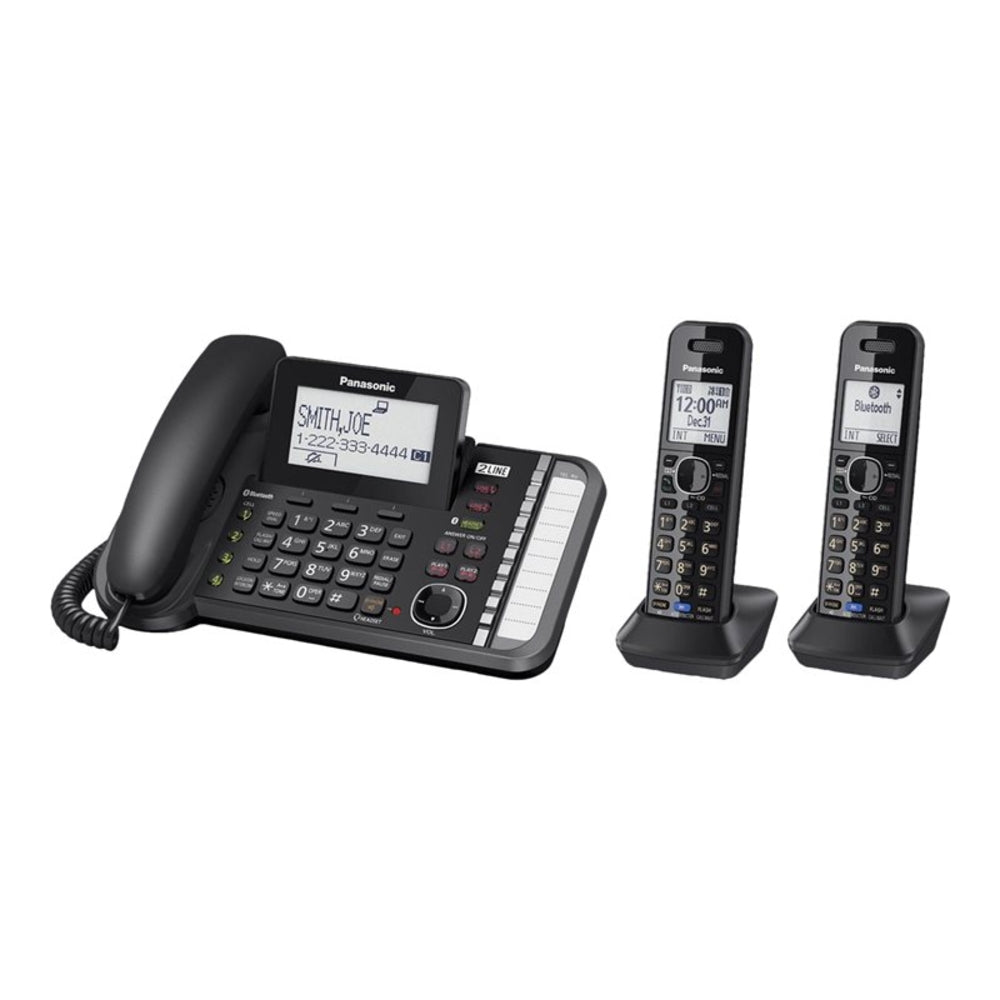 Panasonic KX-TG9582B 2-Line Dect 6.0 Corded/Cordless Telephone with Caller ID Image 1