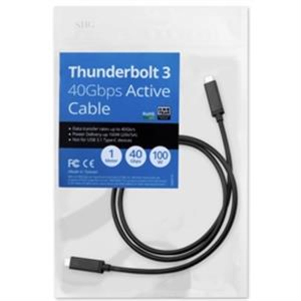 Siig CB-TB0011-S1 Thunderbolt 3 Cable 39.4" Black 40 Gbit/s