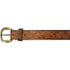 Barjan 10610110238 38" Brown Leather Floral Embossed Belt Image 1