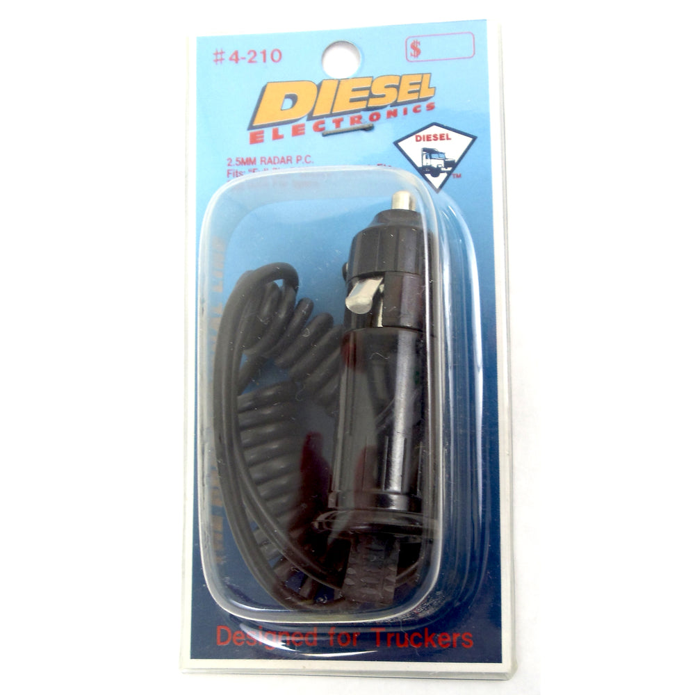 Barjan 360210 Diesel 12V 4' Coiled Cord Fused Backlit Cigarette Plug Image 1