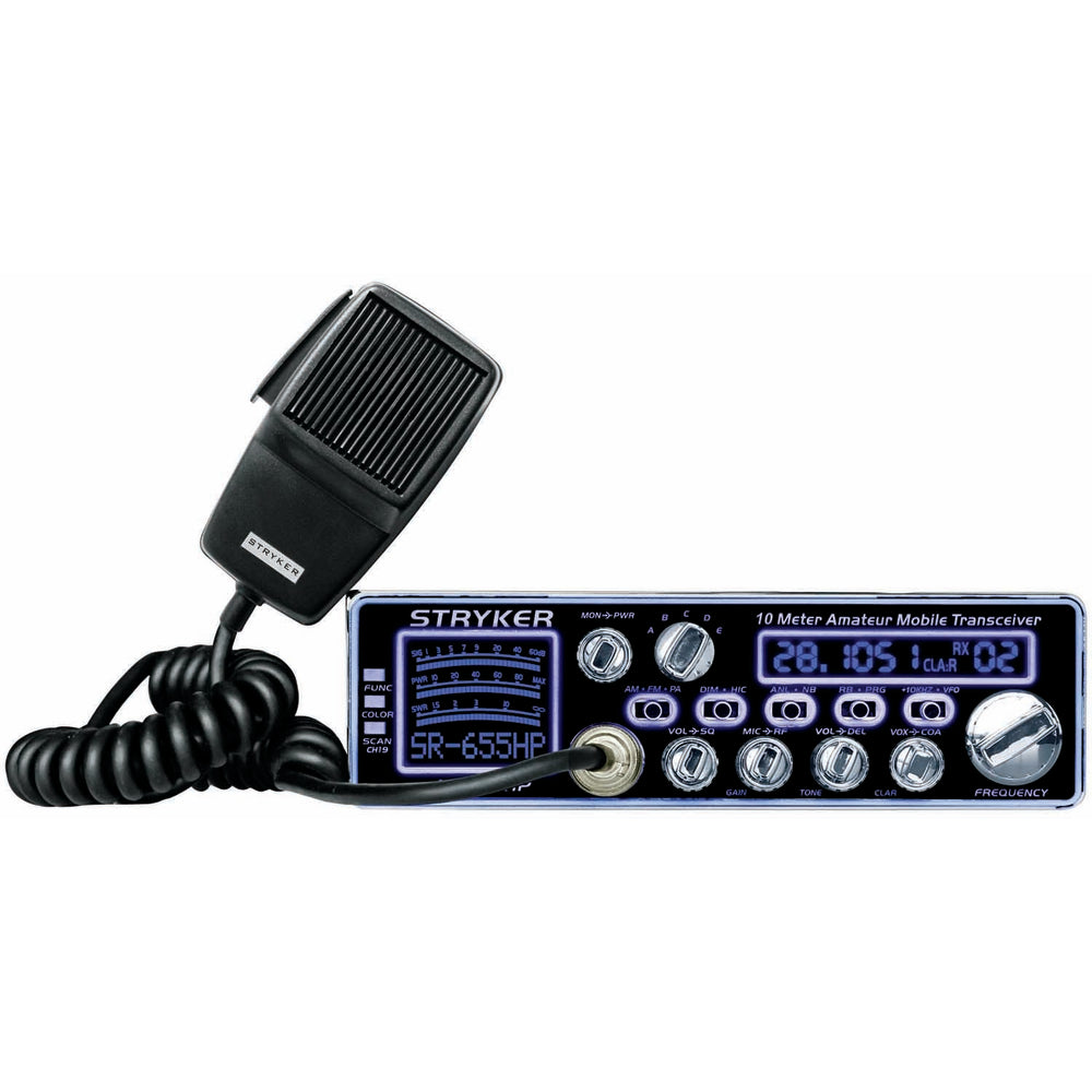Stryker SR655HPC 10 Meter Radio with 80-90W Power and 7 Color Selectable Face Image 1