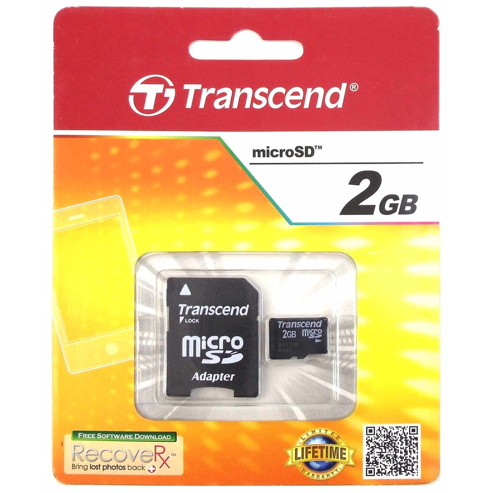 Transcend TS2GUSD 2GB Micro SD Flash Memory Card Image 1