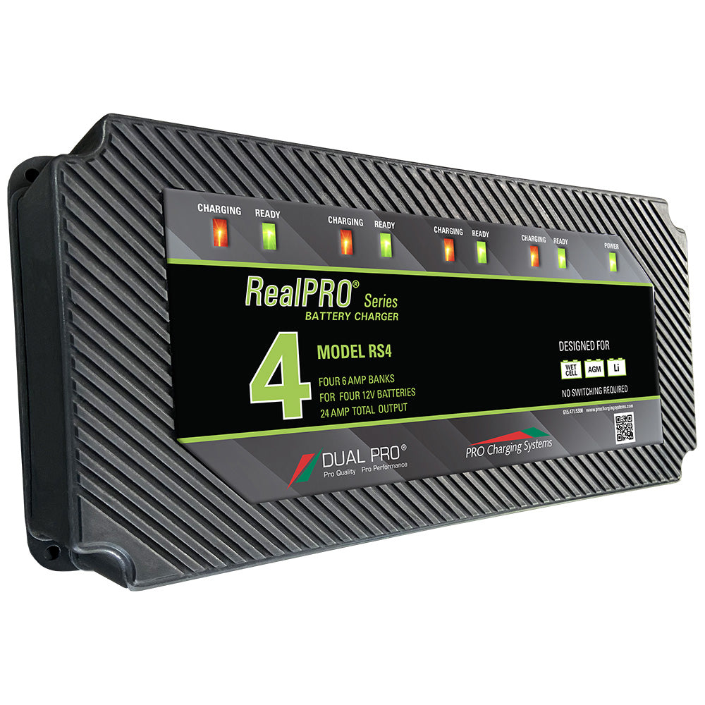 Dual Pro RS4 4 Bank 24A Battery Charger for Wet Cell, AGM, and Lithium Batteries Image 1