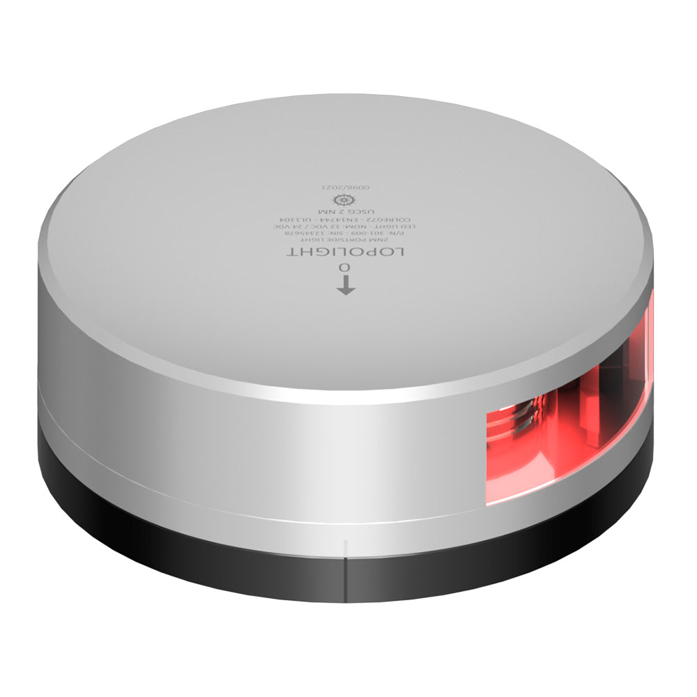 Lopolight 301-009-Fb Red Port Light 2Nm Silver Housing - FB Base Image 1