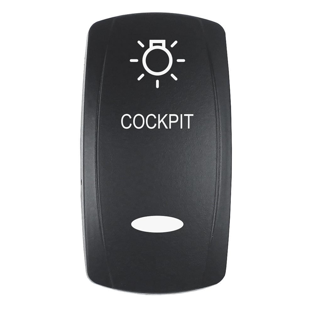 Pacer Group EV2LE-CKPT Actuator Switch Black Laser Etched Cockpit for V Series Contura Switches Image 1