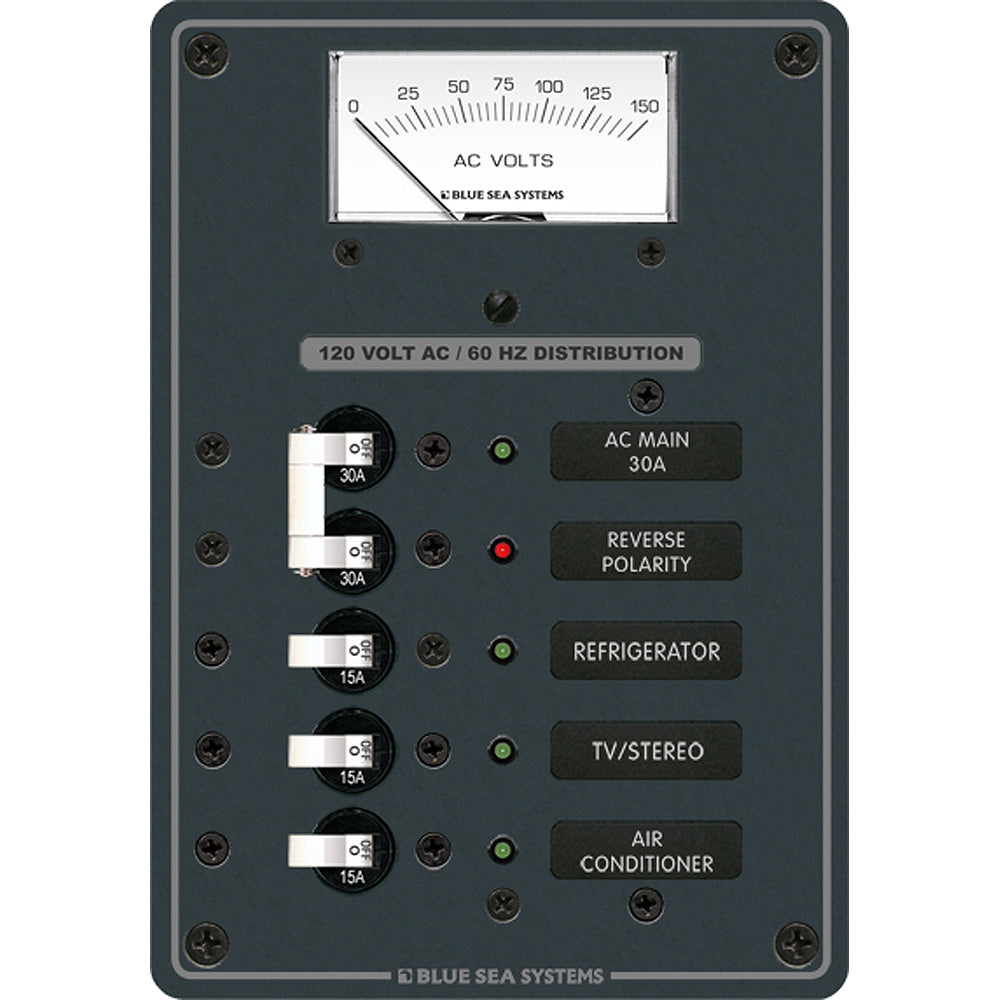 Blue Sea Systems 8043 Ac Main +3 Positions Toggle Circuit Breaker Panel White Image 1