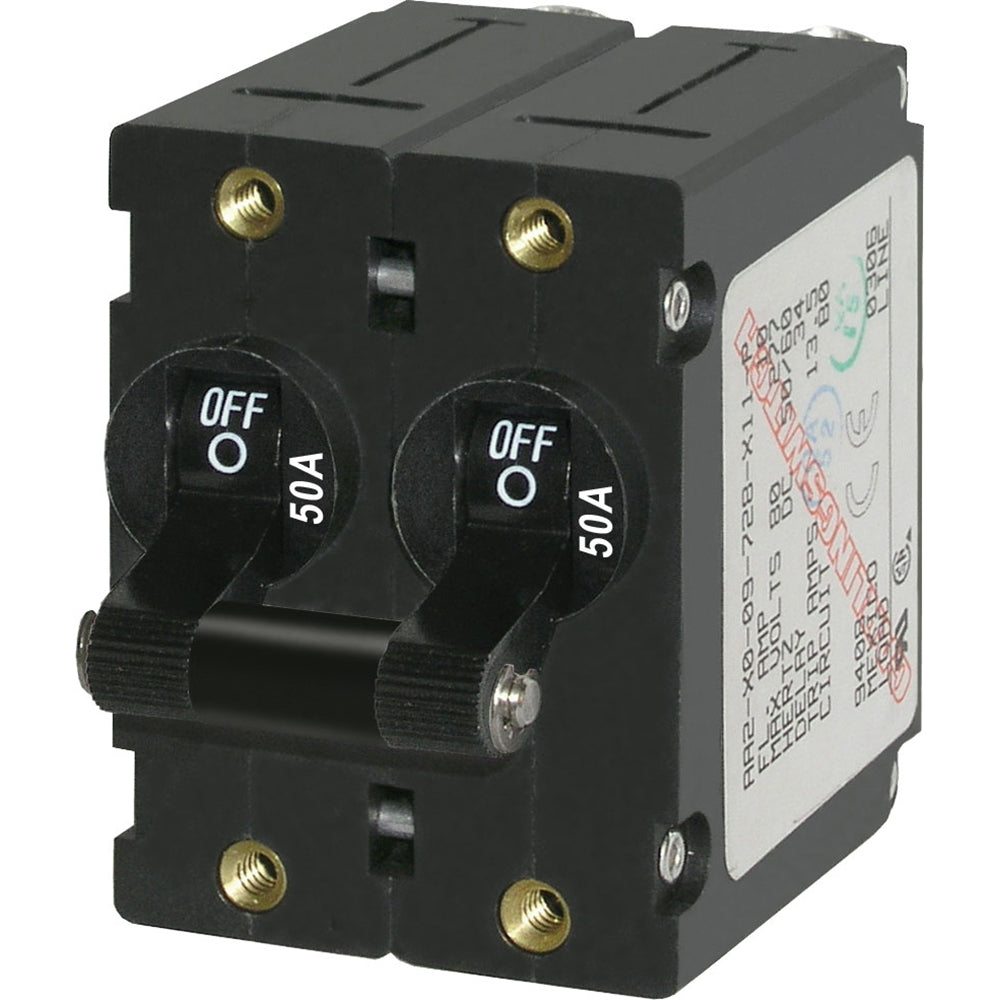 Blue Sea Systems 7241 A-Series Double Pole Toggle 50A Black Image 1