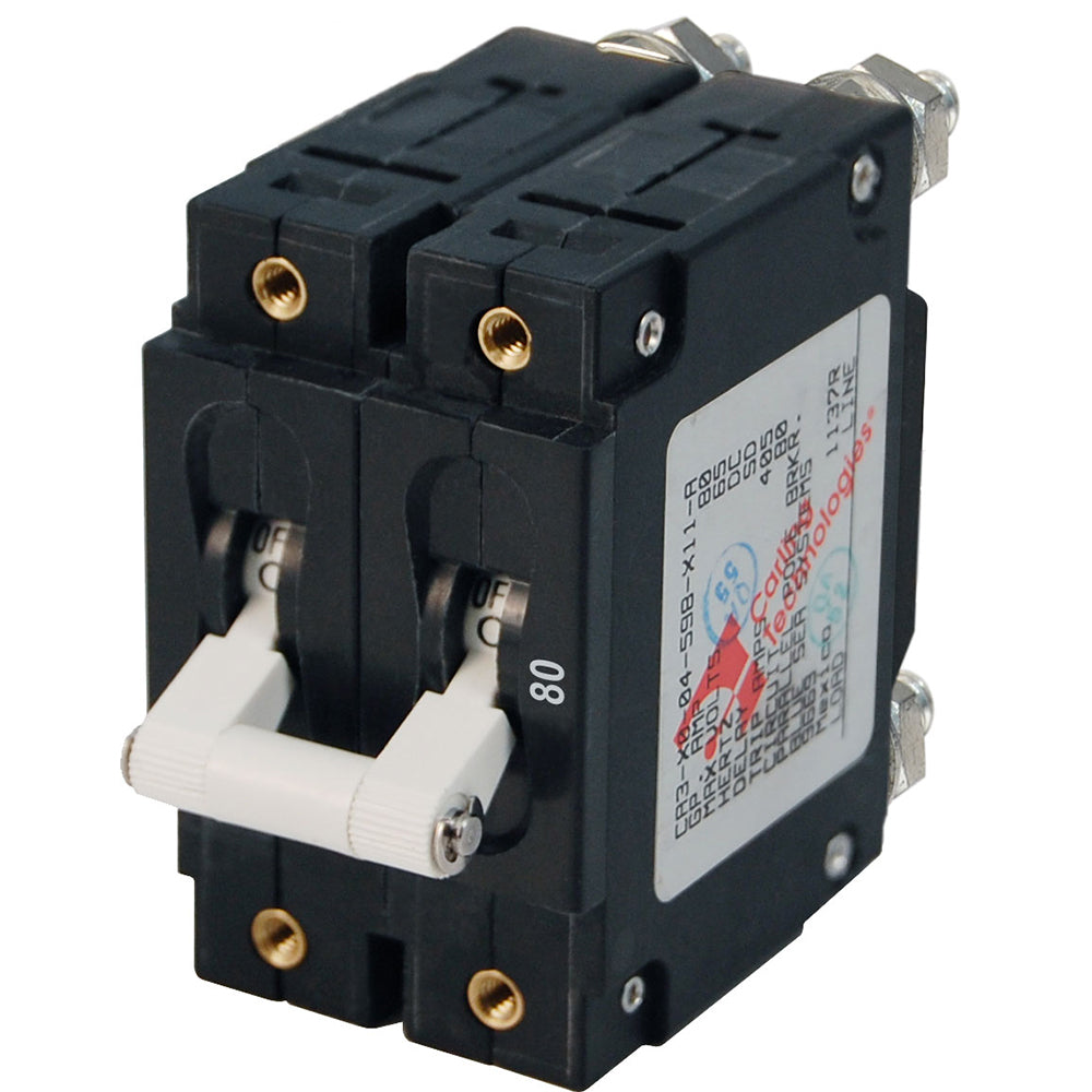 Blue Sea Systems 7256 C-Series Double Pole Circuit Breaker 80A Image 1