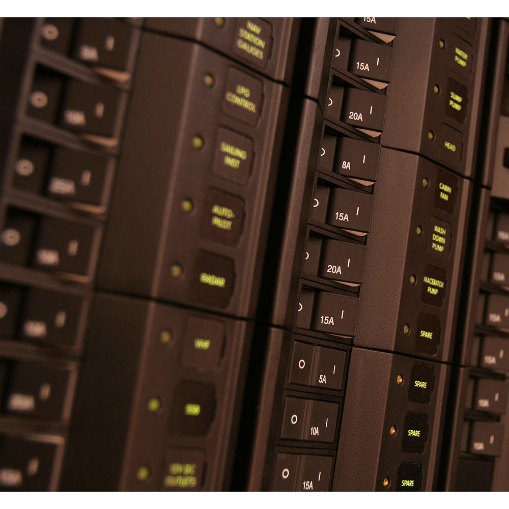 Blue Sea Systems 7403 Circuit Breaker 15 Amp - Single Pole Small Case 2" Flat Rocker