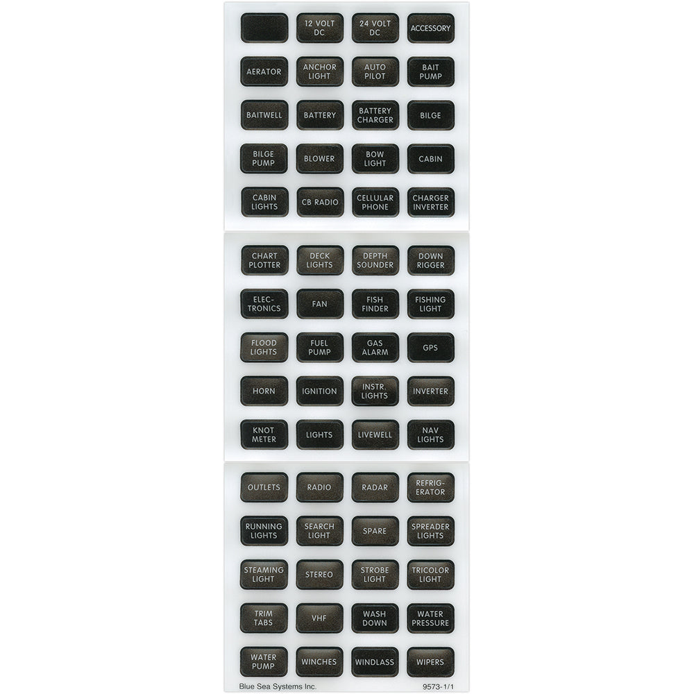 Blue Sea Systems 8214 Black Small Format Label Kit 60 Labels Image 1