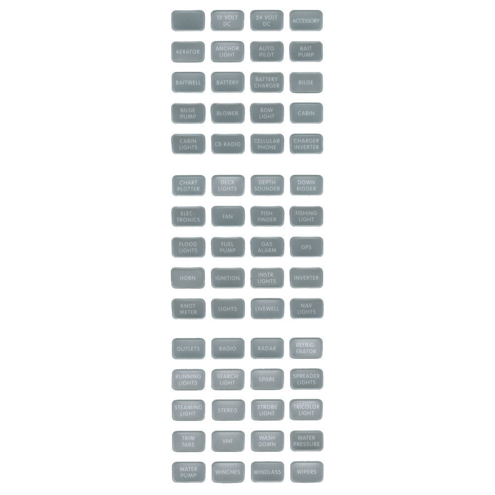 Blue Sea Systems 8217 Grey Small Format Label Kit 60 Labels Image 1