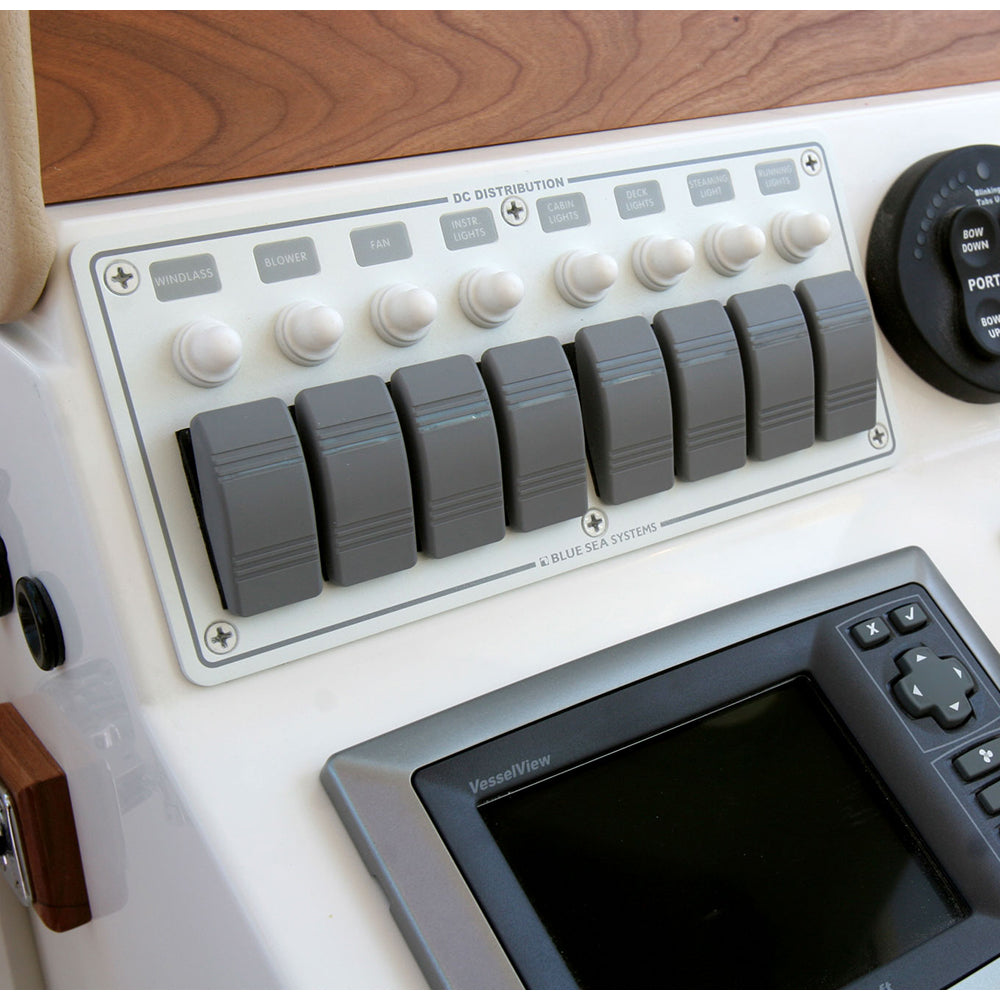 Blue Sea Systems 8271 Water Resistant Panel 8 Position White Horizontal Mount