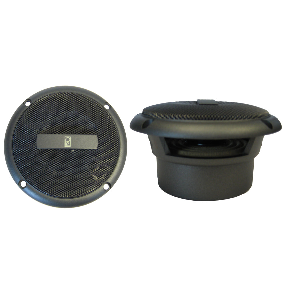 Poly-Planar Ma3013G 3" Round Flush-Mount Compnent Speakers Pair Gray Image 1