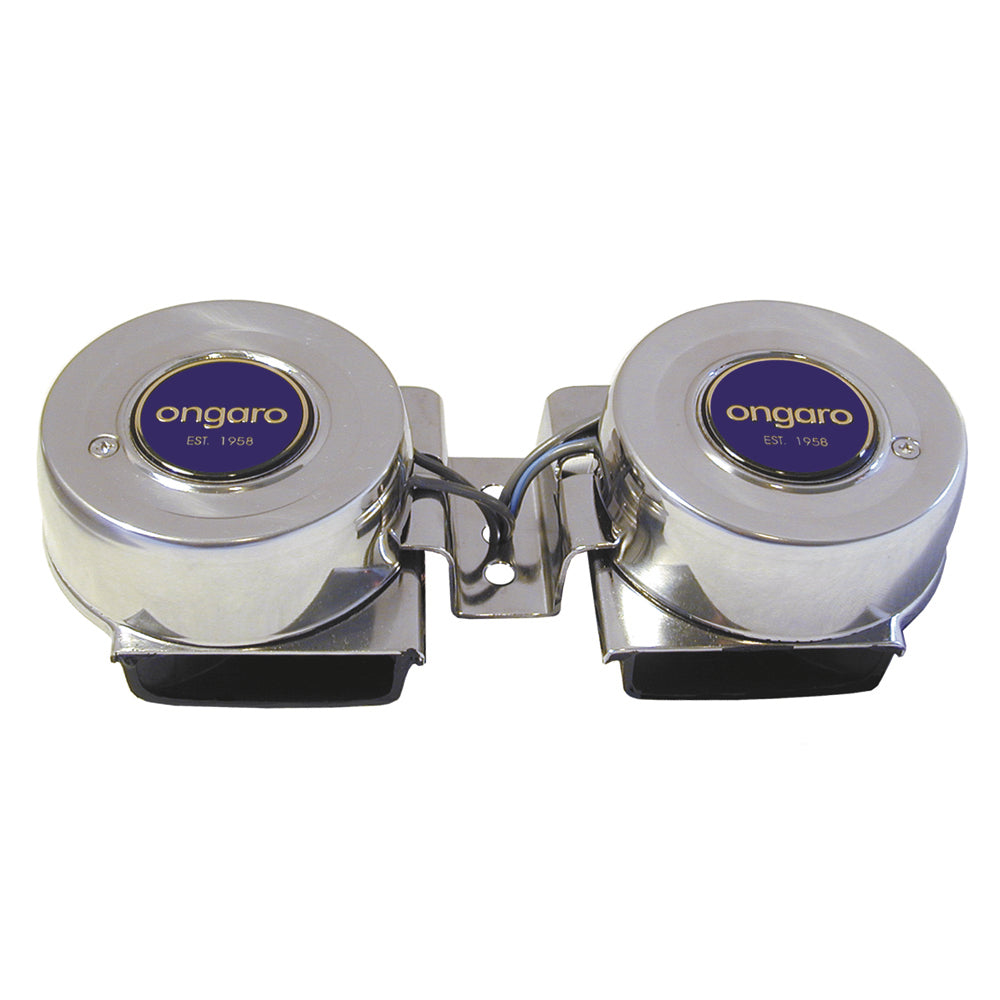 Schmitt And Ongaro Marine 10002 All-Stainless Mini Compact Twin Horn 12V Image 1