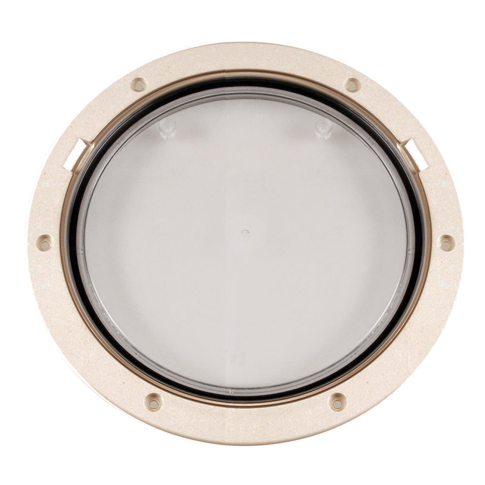 Beckson Marine DP81-N-C Pry-Out Deck Plate 8" Clear Center Beige Image 1