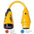Marinco P504-30 Eel 30A-125V Female To 50A-125/250V Male Pigtail Adapter Yellow Image 1