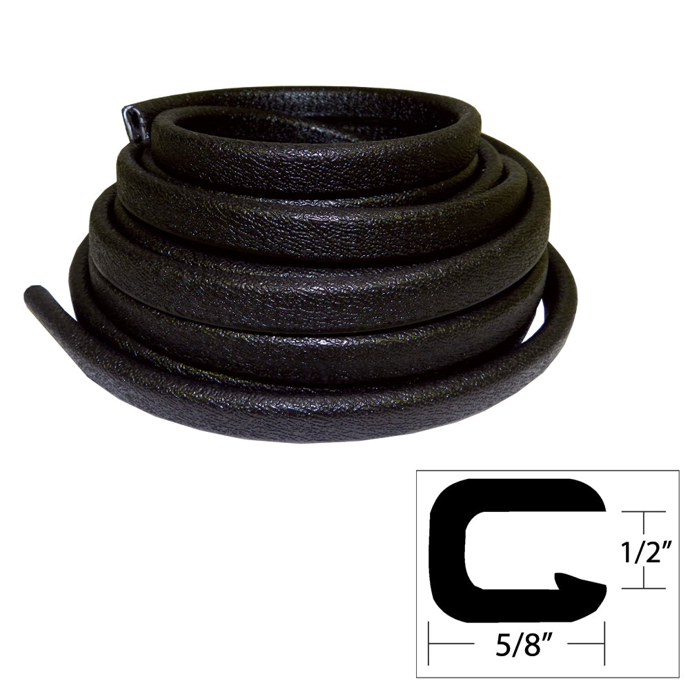 Taco Marine V30-1316B25-1 Flexible Vinyl Trim ½" Opening X 5/8 "W 25'L Black Image 1