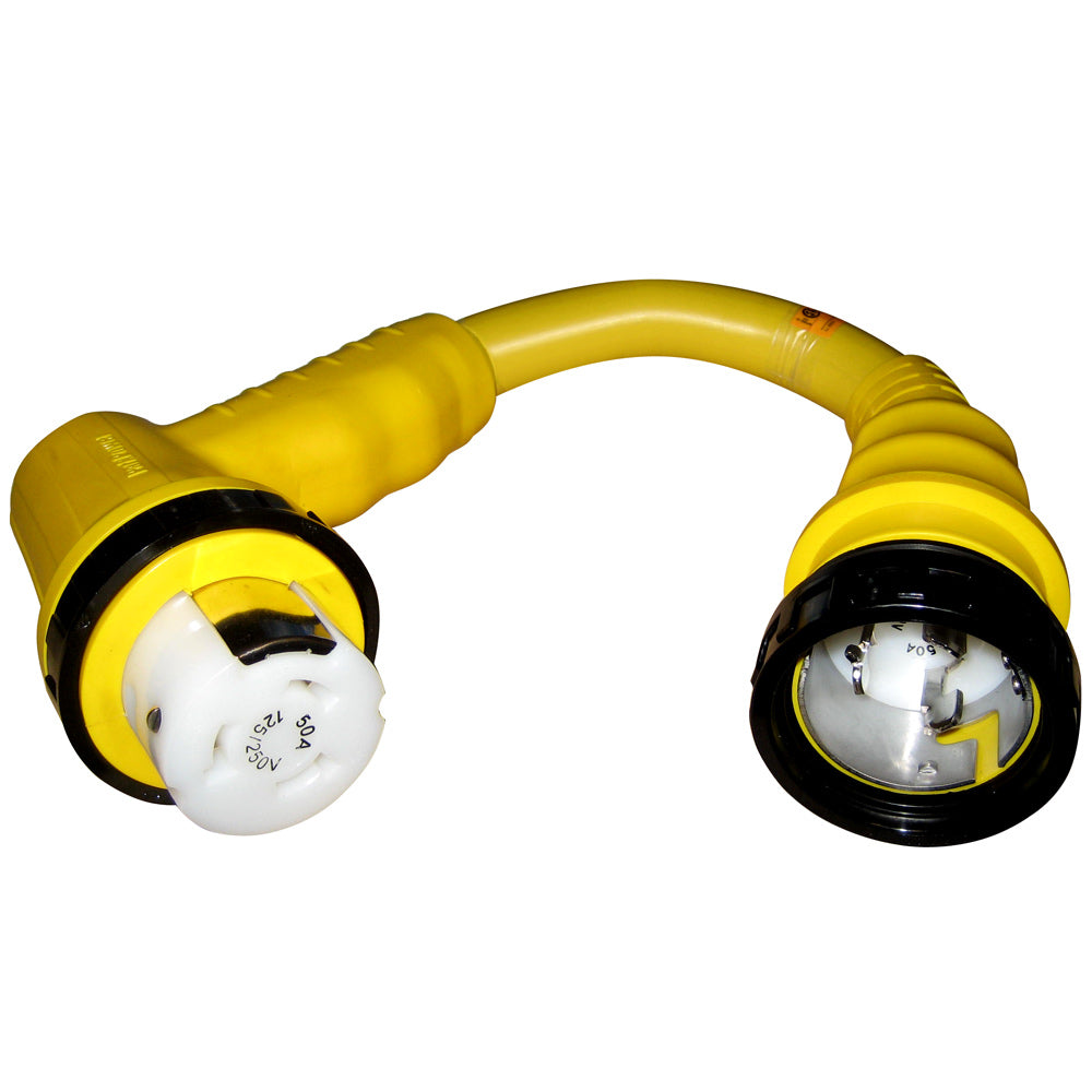 Marinco 1RPC50 50 Amp Right Angle Adapter with EasyLockr Ring Image 1