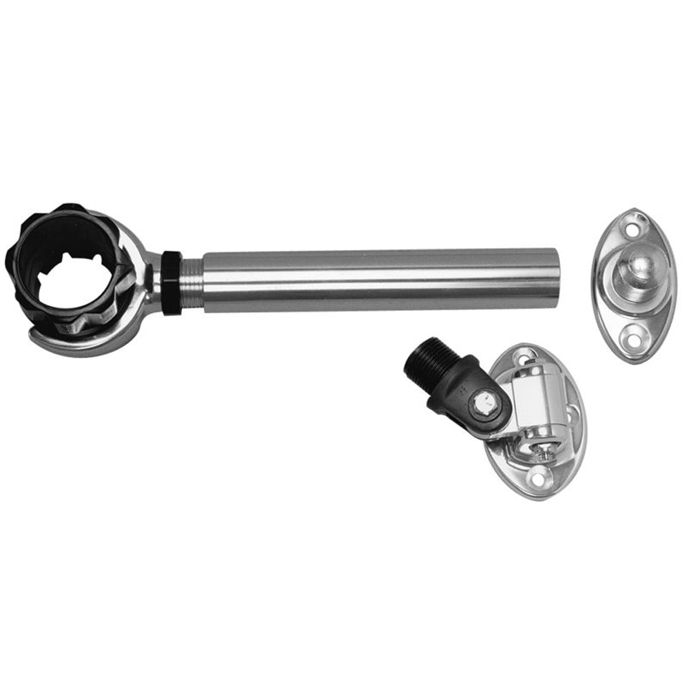 Rupp Marine Pak-0006 Threaded Antenna Support 6" Flat Mount Oval 4-Way Base And Image 1