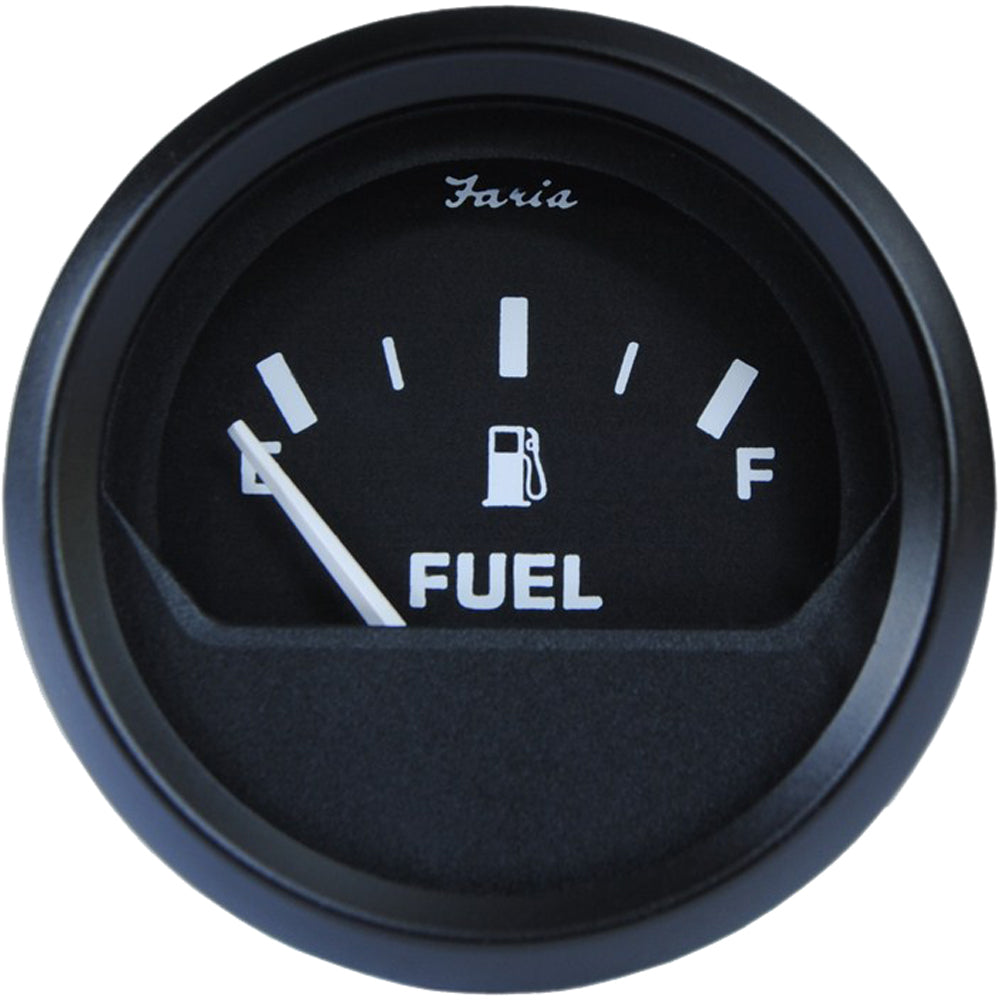 Faria Beede Instruments 12801 Euro Black 2" Fuel Level Gauge E-1/2-F Image 1