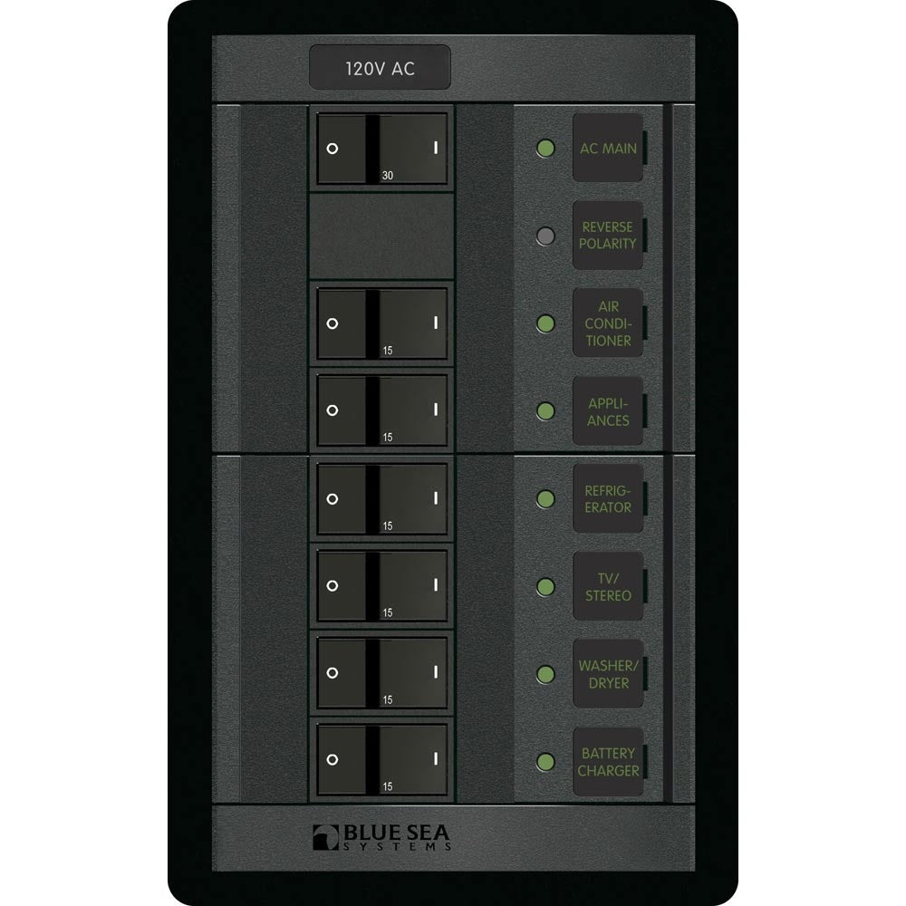 Blue Sea Systems 1202 120V Ac Main 6 Positions Vertical Image 1