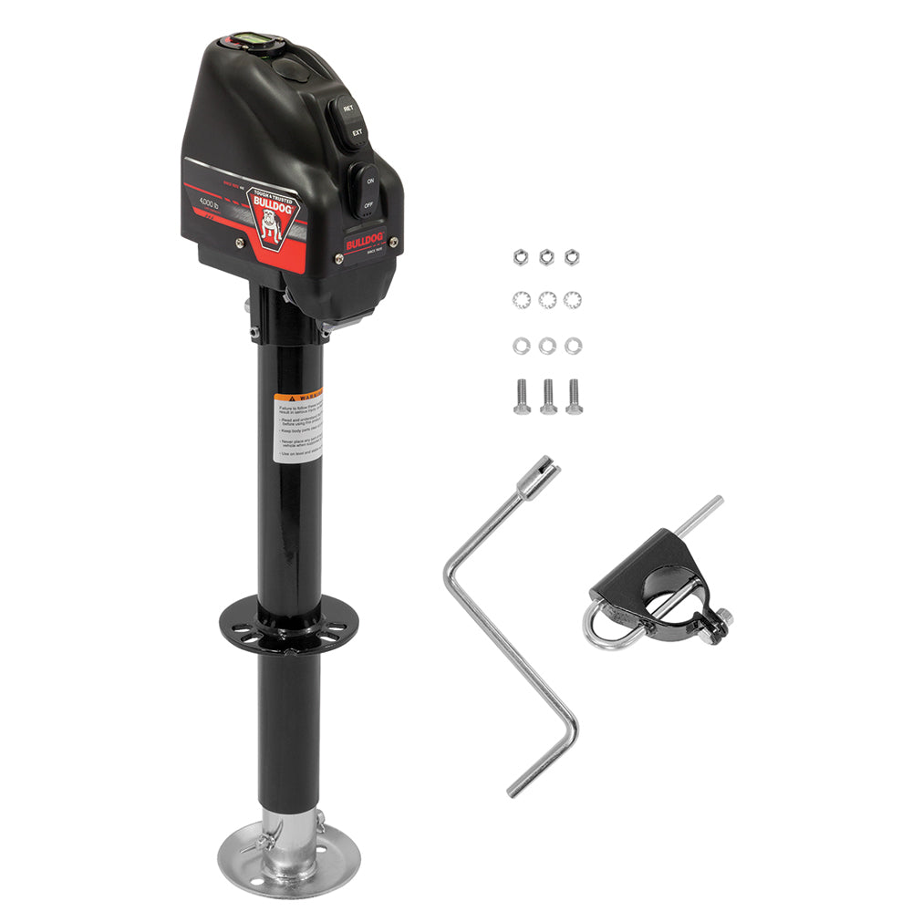 Bulldogtow 500199 AFrame Powered Drive Tongue Jack 22" Travel Black Image 1