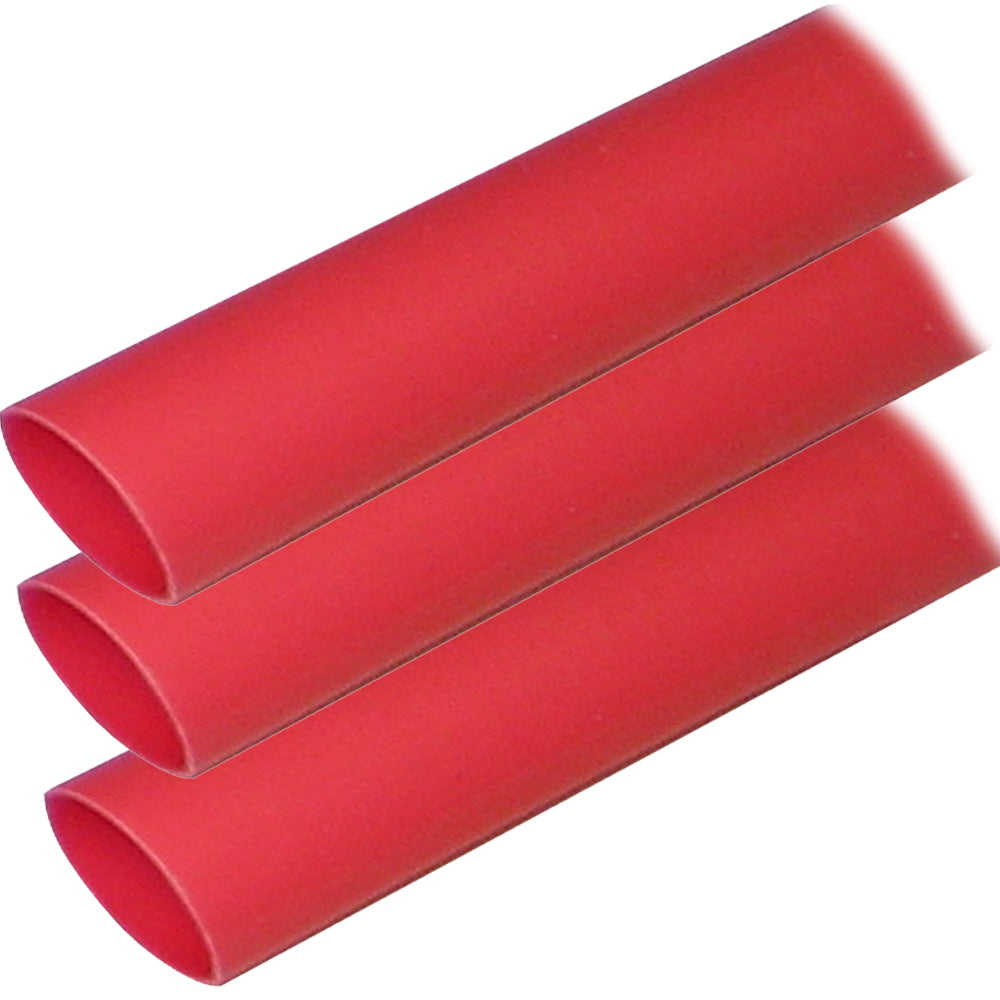 Ancor 307624 Adhesive Lined Heat Shrink Tubing Alt 1" X 12" 3-Pack Red Image 1