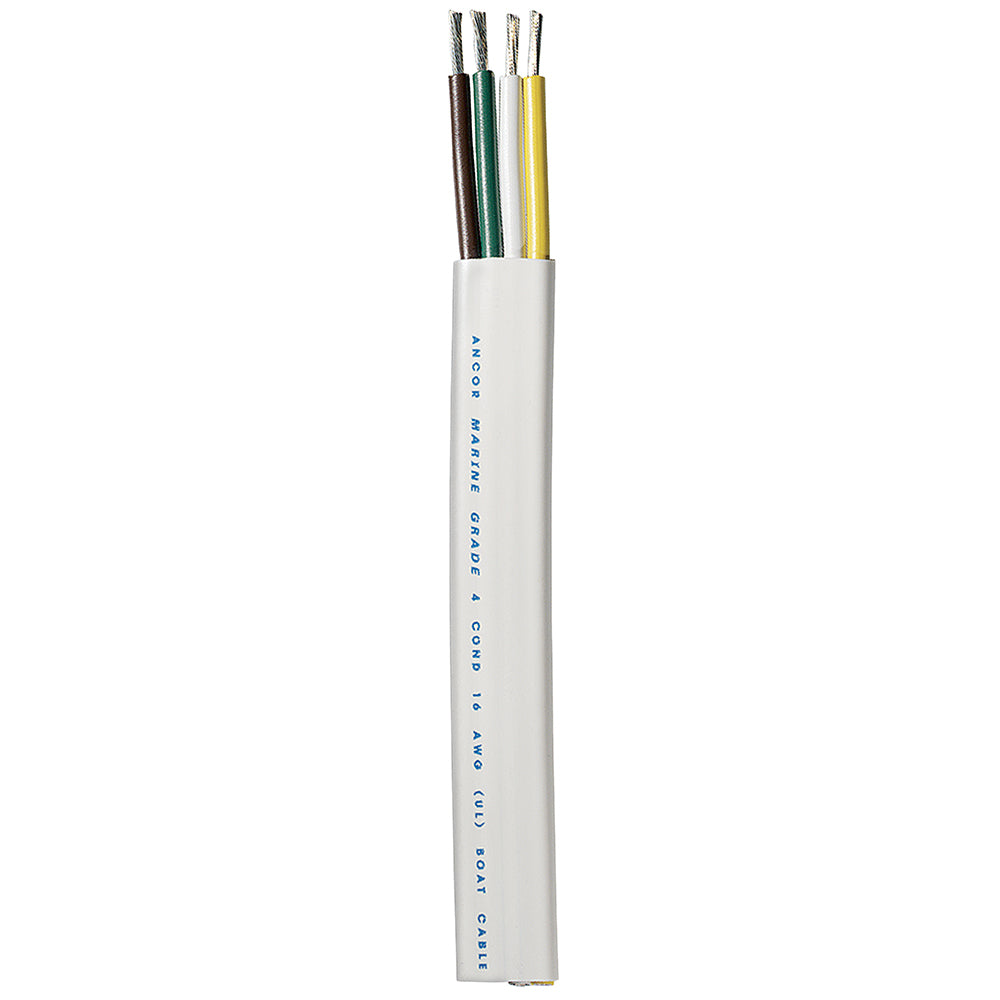 Ancor 154010 Trailer Cable 16/4 AWG Yellow/White/Green/Brown Flat Image 1