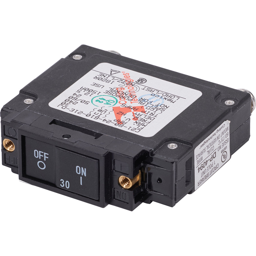 Blue Sea Systems 30A Flat Rocker Circuit Breaker UL-489 - 7458 Image 1