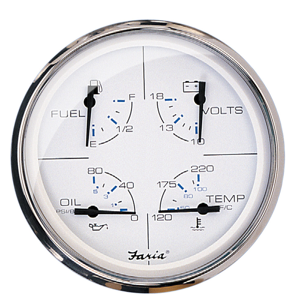 Faria Beede Instruments 33864 5" Multifunction Gauge Chesapeake White Stainless Image 1