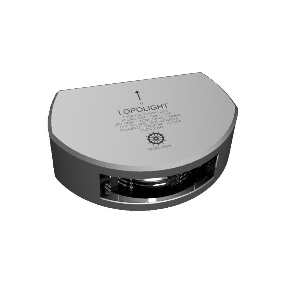 Lopolight 301-006 Stern Light 2Nm Silver Housing Image 1