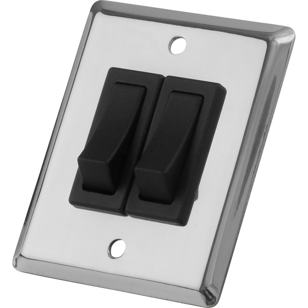Sea Dog Marine 403020-1 Double Gang Wall Switch Stainless Steel Image 1