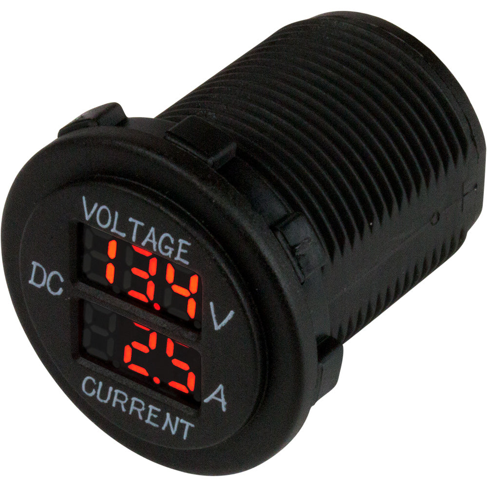 Sea-Dog 421625-1 Round Volt & Amp Meter 6V-30V 0-10A - Marine Electrical Gauge Image 1