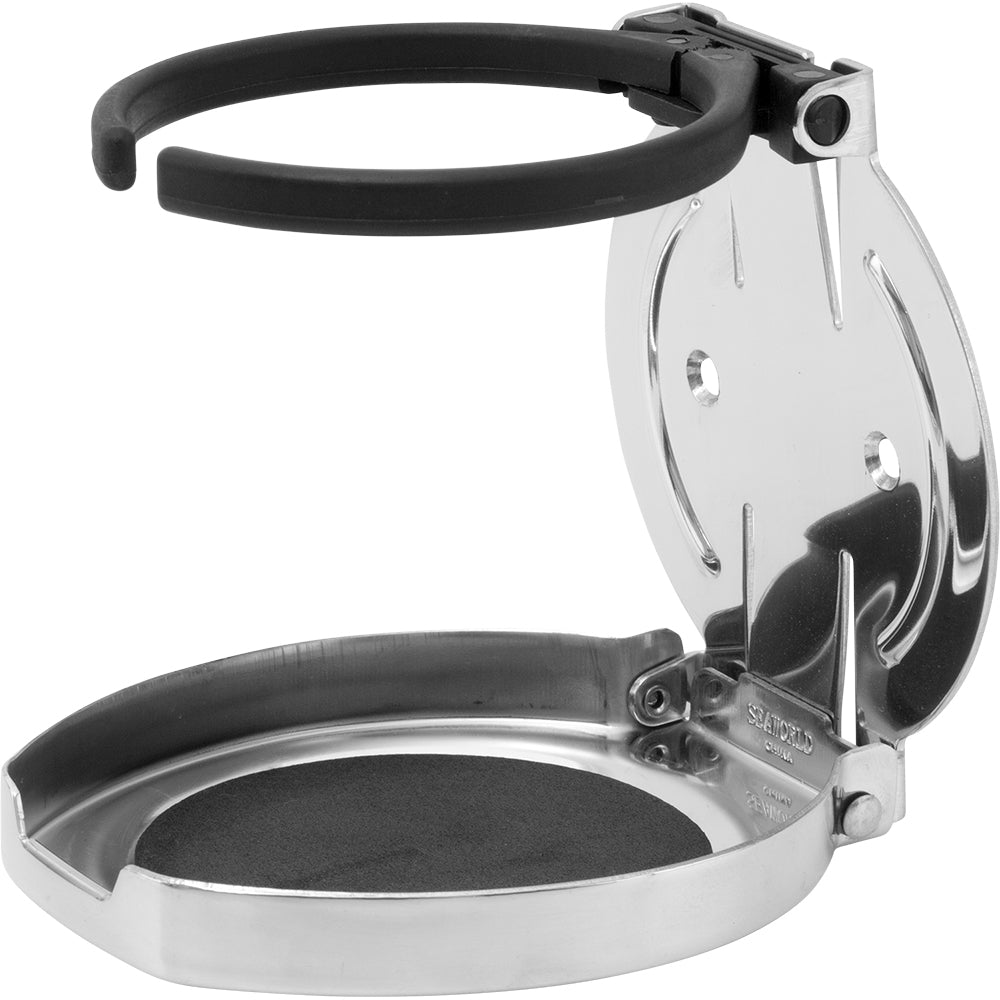 Sea-Dog 588250-1 Adjustable Folding Drink Holder 304 Stainless Steel Image 1