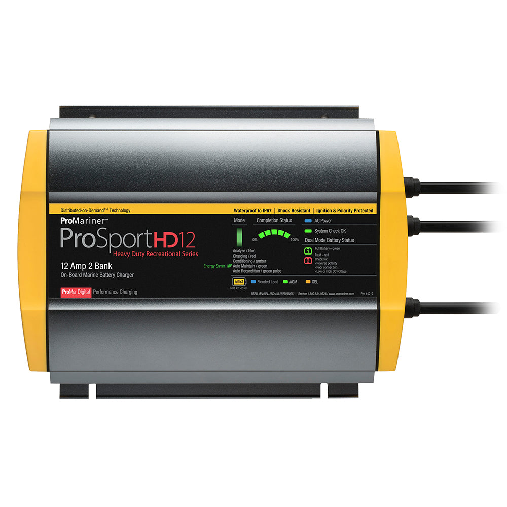 Promariner 44012 Prosport Hd 12 Gen4 Amp Battery Charger 12/24V 2 Bank 120V Image 1