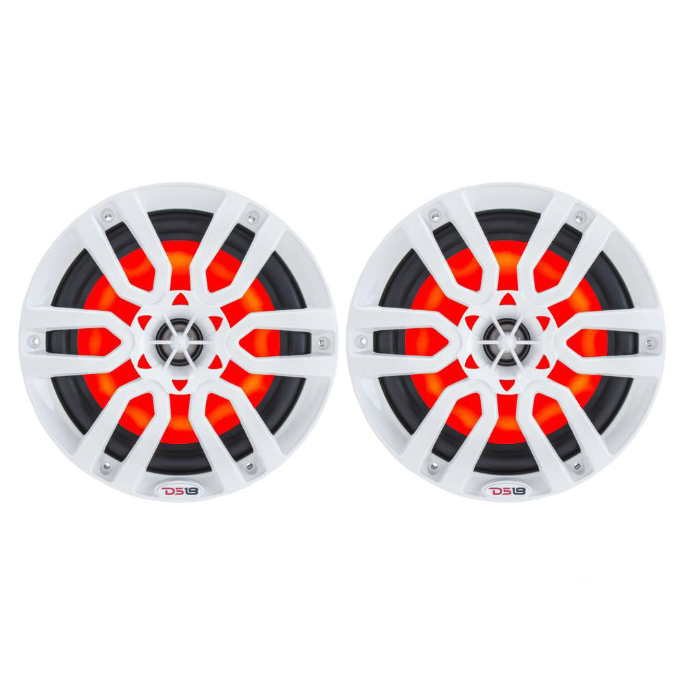 Ds18 Nxl-8 Hydro 8" 2-Way Marine Speakers Rgb Led Lights 375W White Image 1