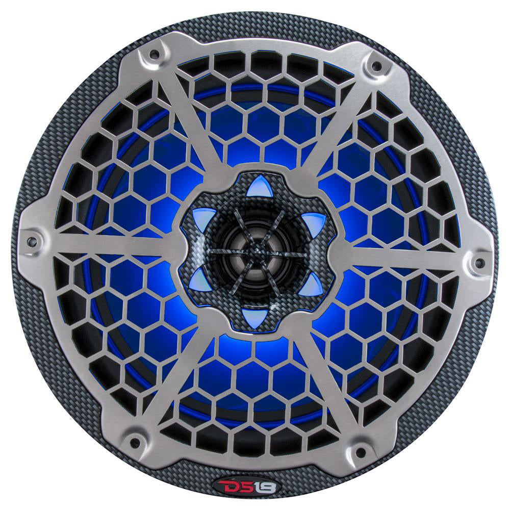 Ds18 Cf-65 Hydro 6.5" 2-Way Marine Speakers Rgb Led Lights 375W Black Carbon