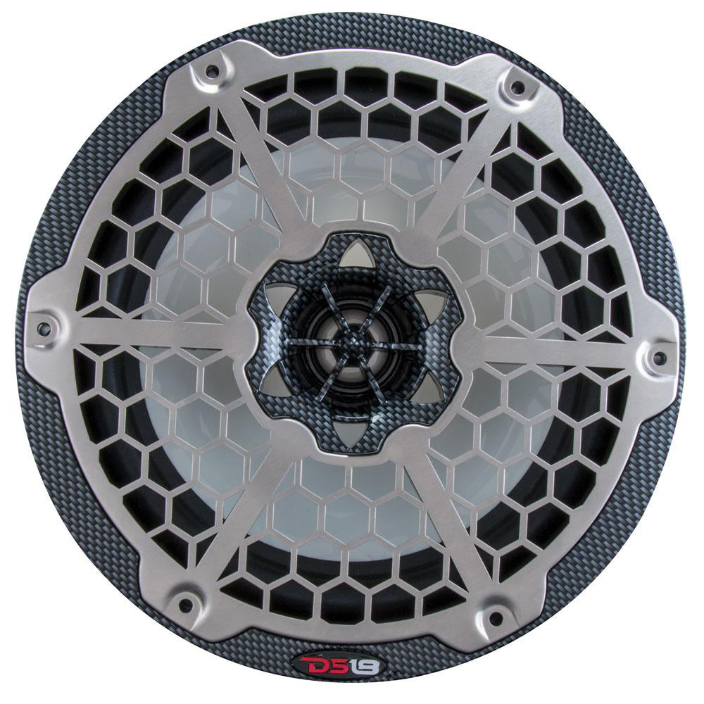 Ds18 Cf-8 Hydro 8" 2-Way Marine Speakers Rgb Led Lights 450W Black Carbon Fiber