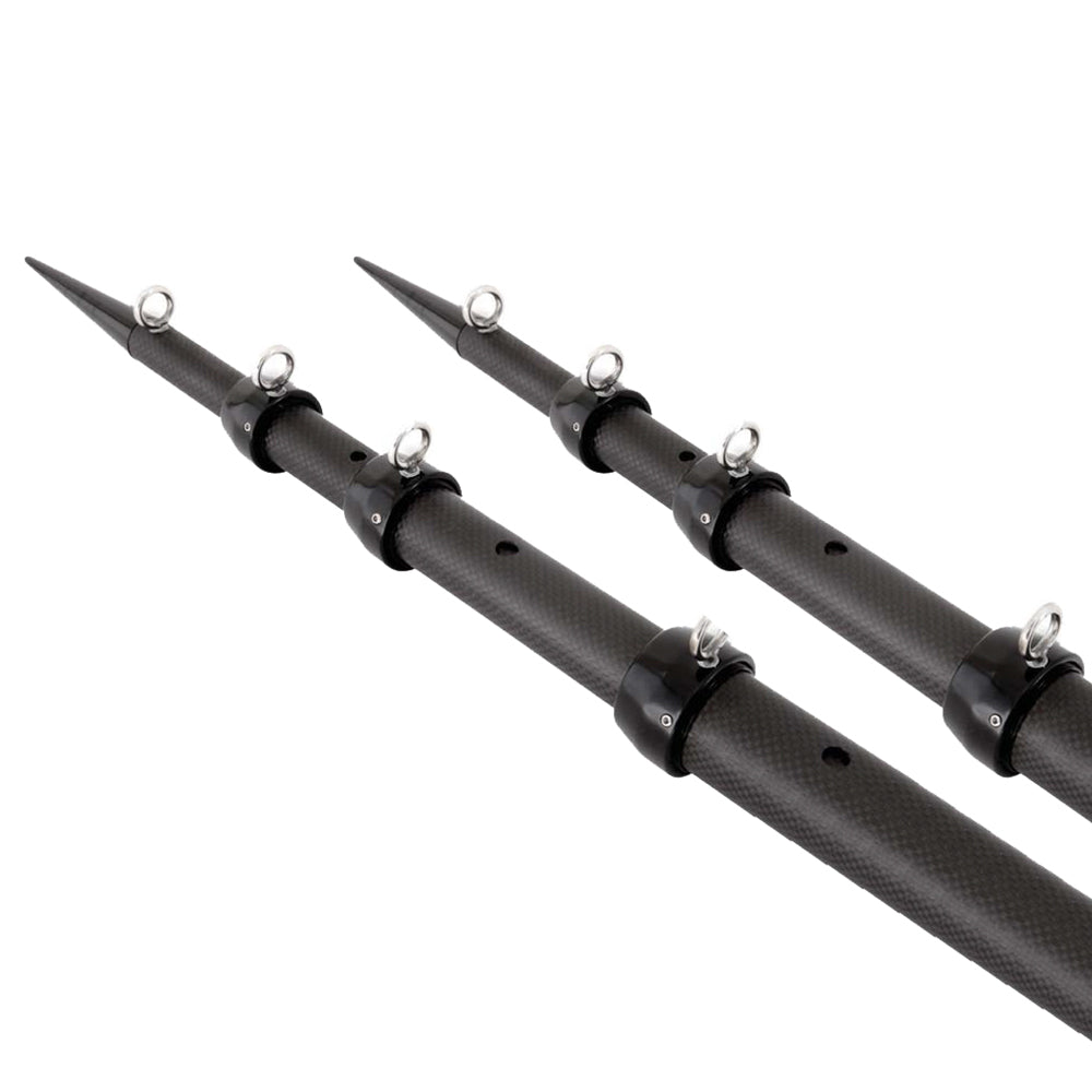 Tigress 88679-3 Carbon Fiber Telescoping Outrigger Poles - 21' - Matte Black - Pair Image 1