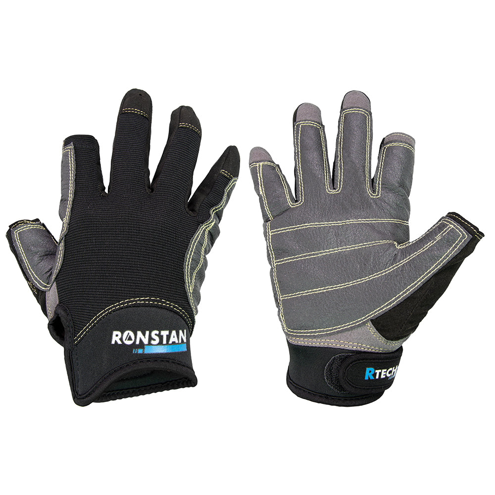Ronstan Cl740M Sticky Race Glove 3-Finger Black M - High Performance Sailing Gloves Image 1