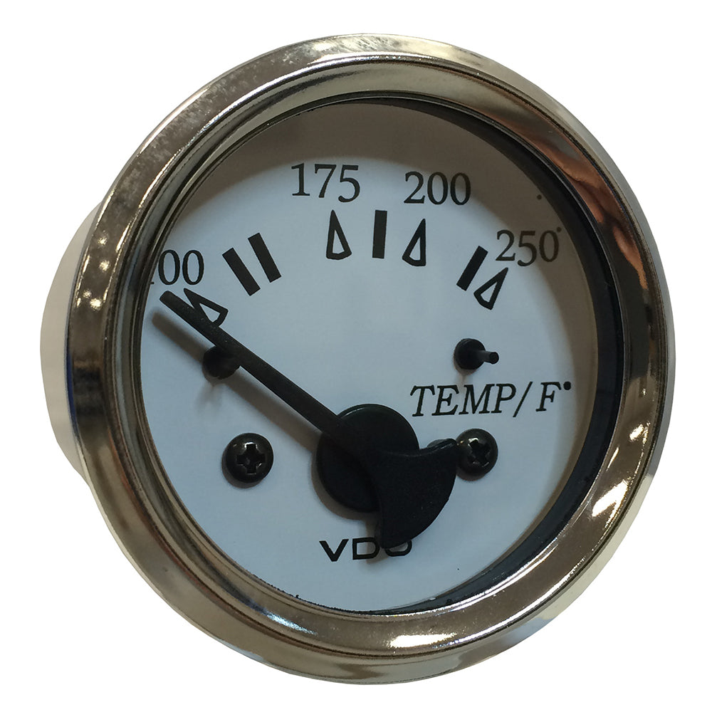 VDO 310-15277 Water Temp. Gauge 0-250°F White Dial Marine Cockpit 52MM Image 1