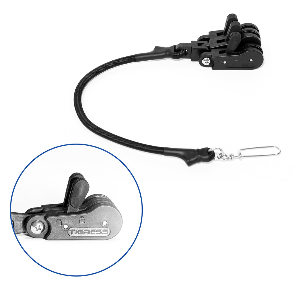Tigress 88647 Outrigger Triple Halyard Lock 12" Bungee SS Snap Swivel Image 1