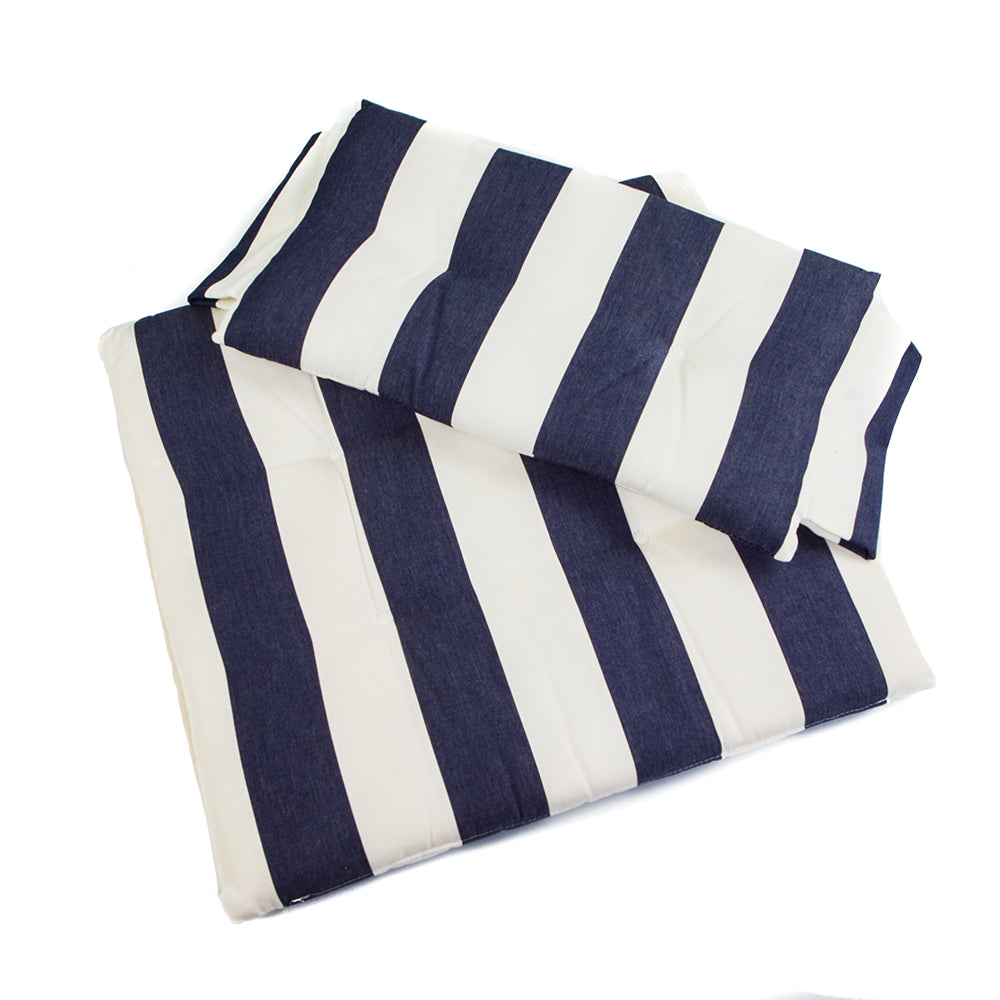 Whitecap 87240 Director's Chair II Seat Cushion Set Navy & White Stripes Image 1