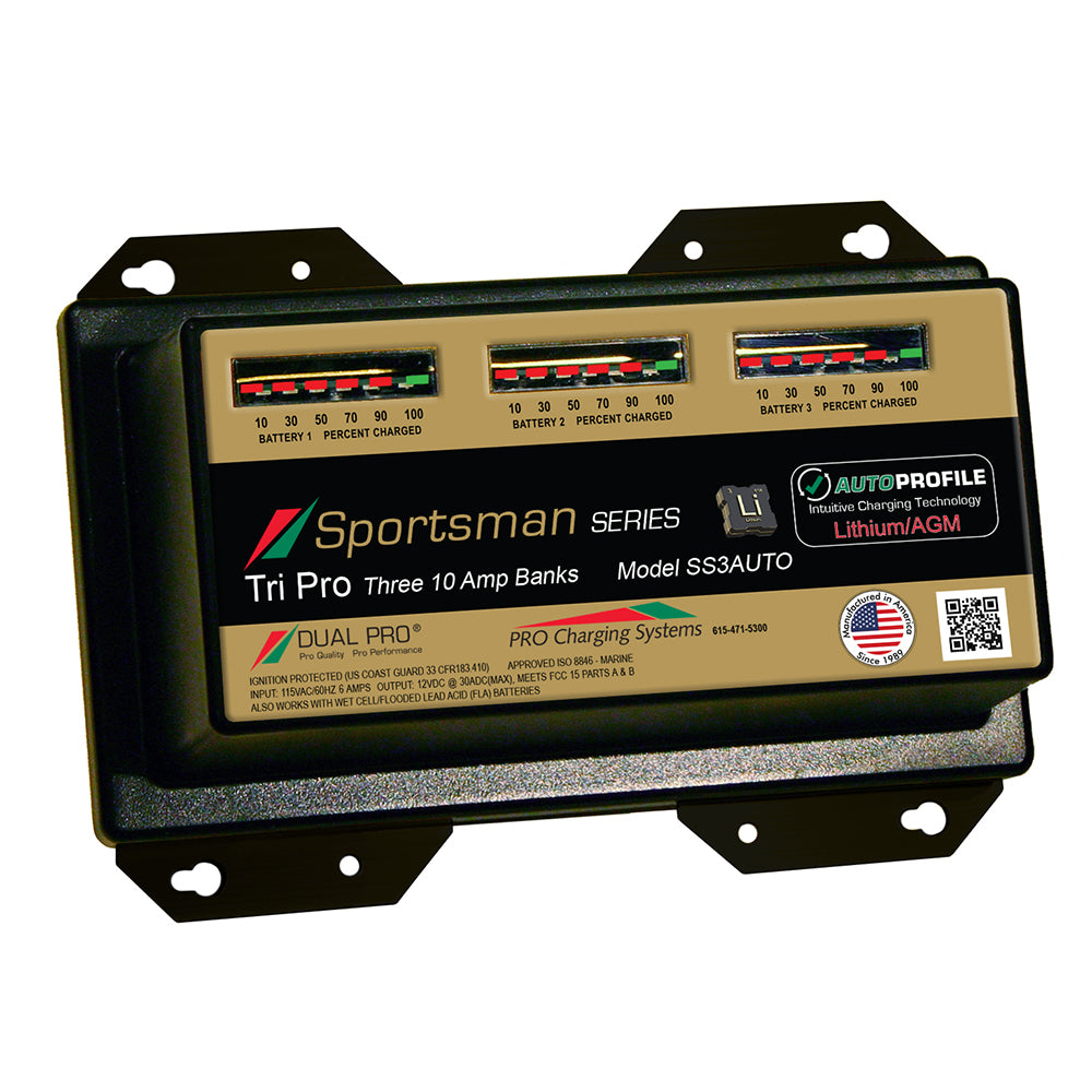 Dual Pro Chargers Ss3Auto Battery Charger Auto Profile 3 Bank 30 Amps Image 1