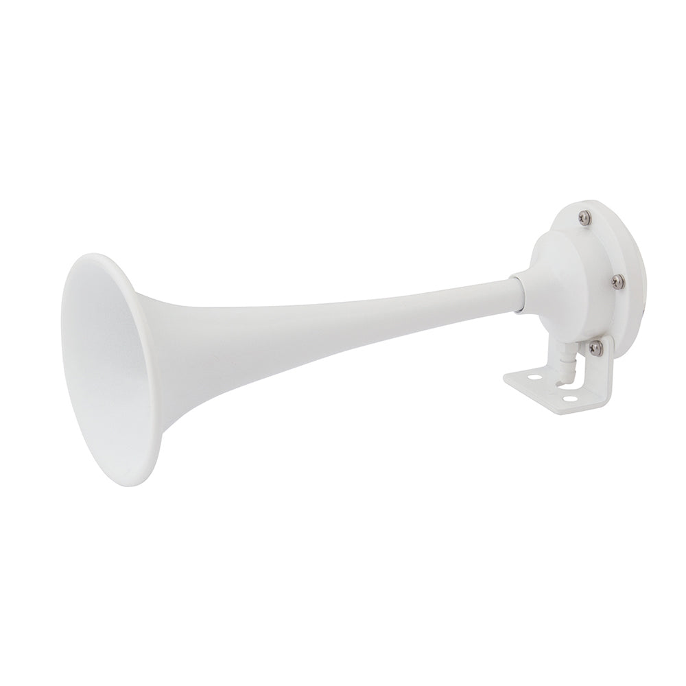 Marinco 10104 White Epoxy Coated Single Trumpet Mini Air Horn Image 1