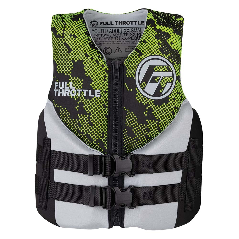 Full Throttle Junior Rapid-Dry Hinged Life Jacket - Green (142400-400-009-22) Image 1